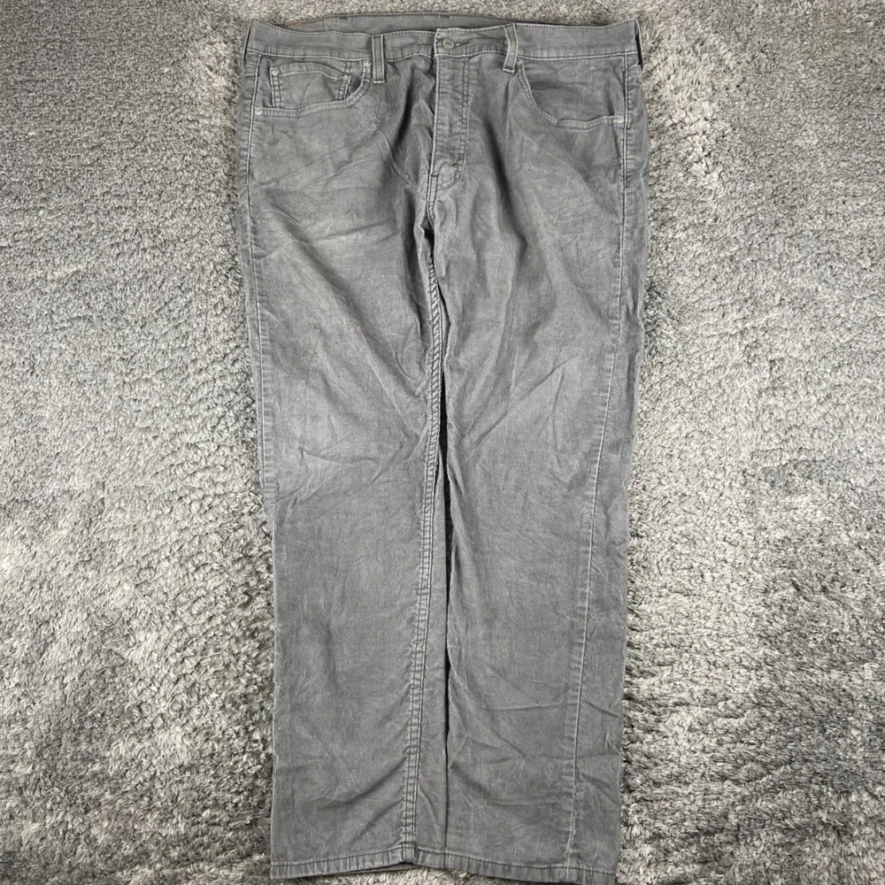 Levis 512 Corduroy Jeans Mens 38x30 Gray Denim Slim Taper Workwear Cotton Blend